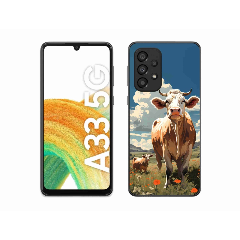 Zselés borítás mmCase Samsung Galaxy A33 5G - tehenek a réten