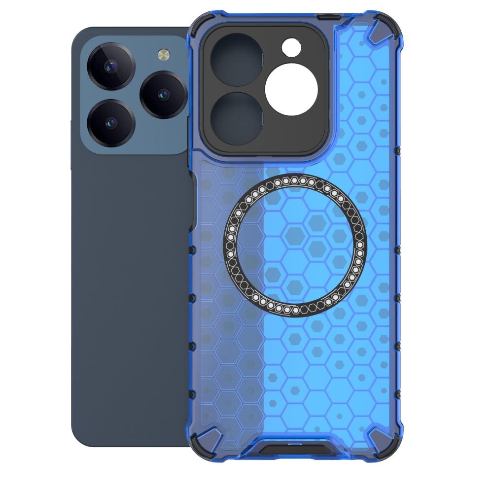 Mézédes tartós védőburkolat MagSafe-rel a Realme C61/C63 készülékre - kék színű