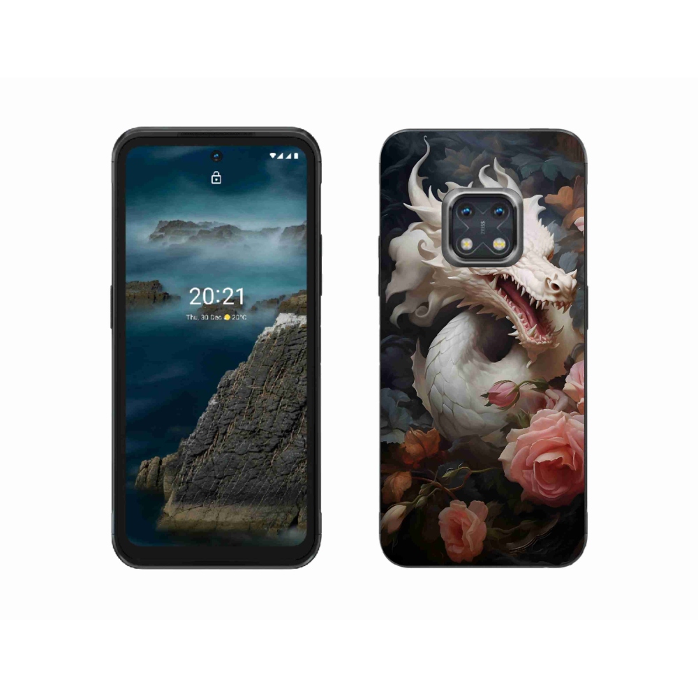 Zselés borítás mmCase a Nokia XR20 készülékhez - fehér sárkány