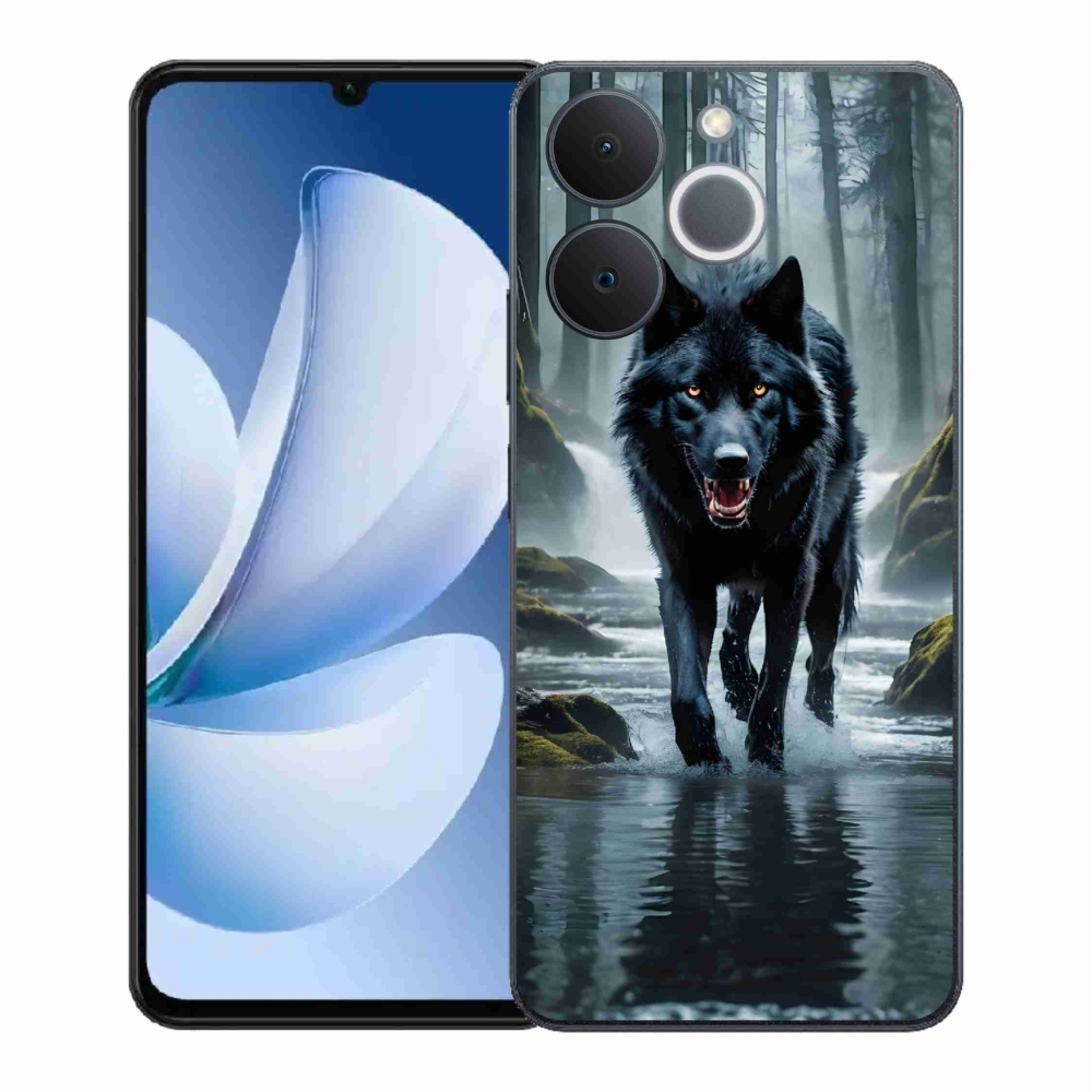 Zselés borítás mmCase a Realme Note 70T-hez - fekete farkas