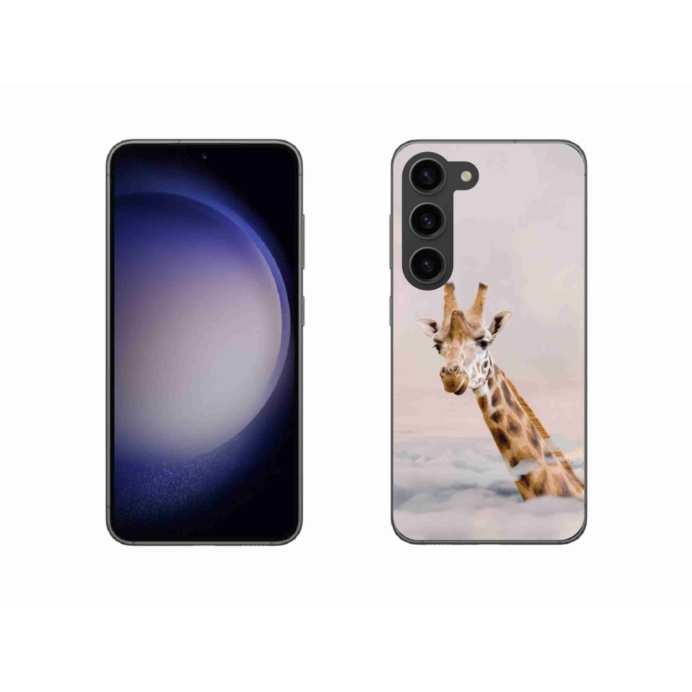 Zselés borítás mmCase Samsung Galaxy S23 5G - zsiráf a felhők között