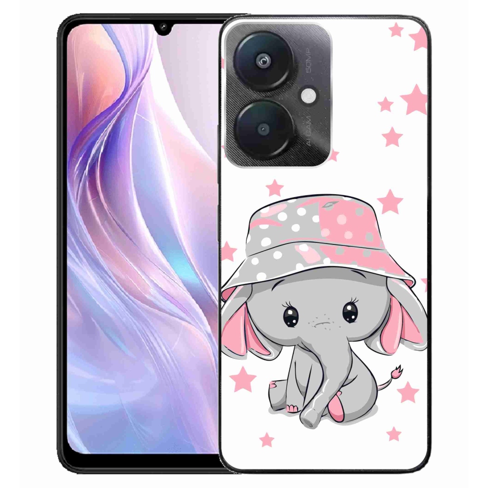 Gél borítás mmCase a Xiaomi Redmi 13C 5G-hez - rózsaszín elefánt