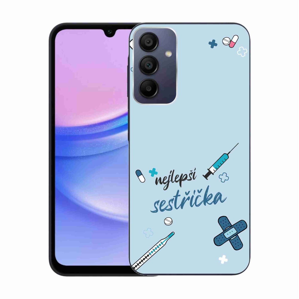 Gél borító mmCase Samsung Galaxy A15 4G/5G - legjobb kishúg kék háttérrel