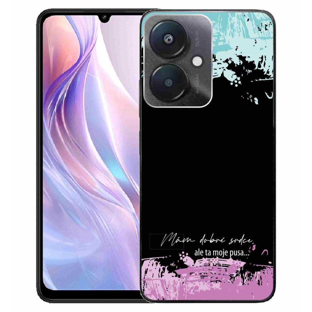 Gél borító mmCase a Xiaomi Redmi 13C 5G-hez - vicces szöveg 3 fekete háttérrel