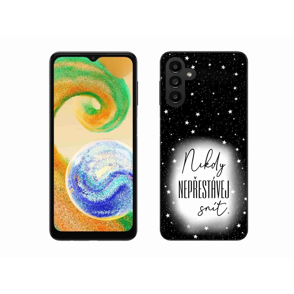 Gél borító mmCase Samsung Galaxy A04s (164.7x76.7x9.1mm) - idézet 1 fehér és fekete háttérrel