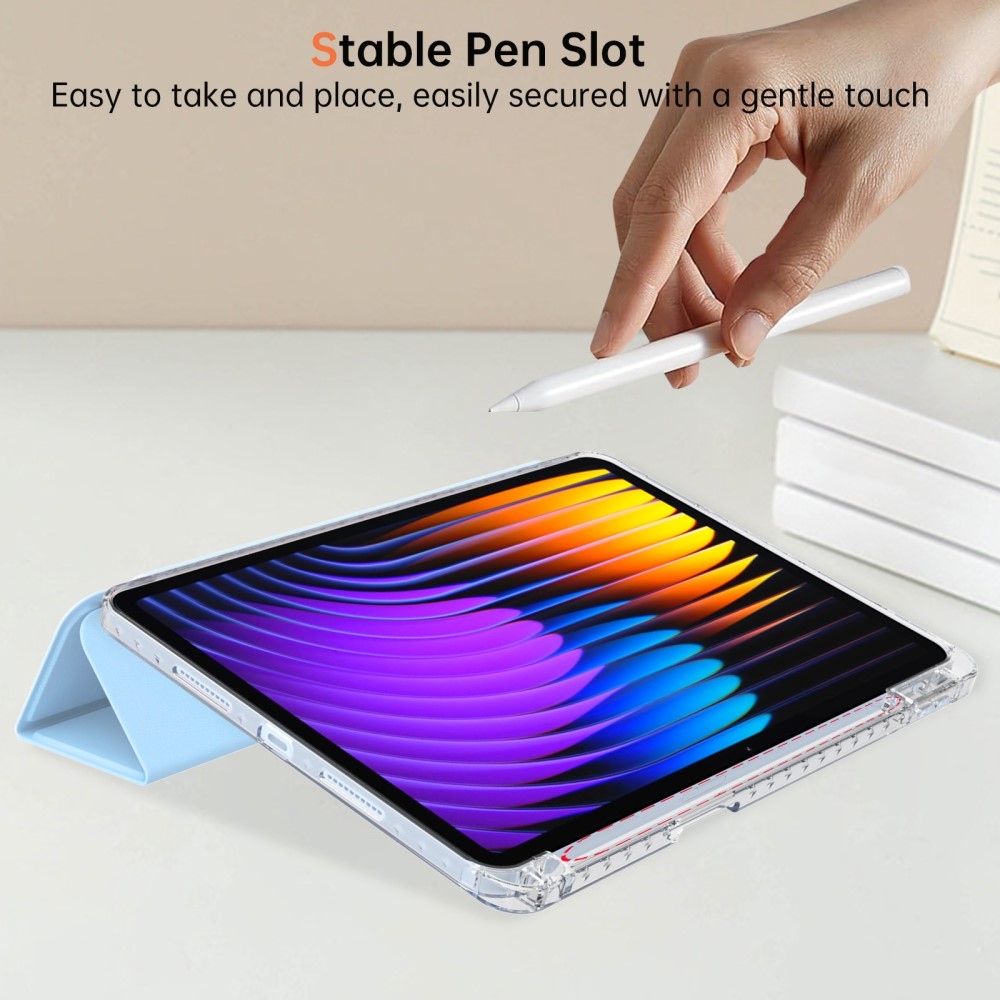 Origami intelligens pozicionáló tok Xiaomi Pad 7/7 Pro táblagéphez - világoskék színben