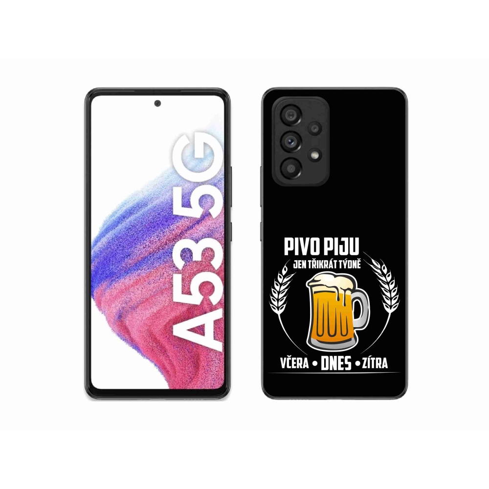 Gél borítás mmCase Samsung Galaxy A53 5G - sör motívum fekete háttérrel