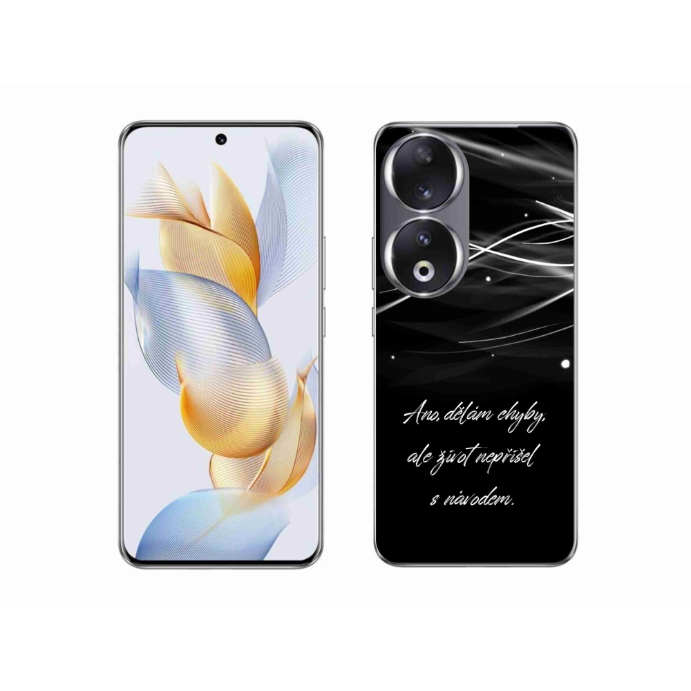 Zselés borító mmCase a Honor 90-hez - idézem fekete háttérrel