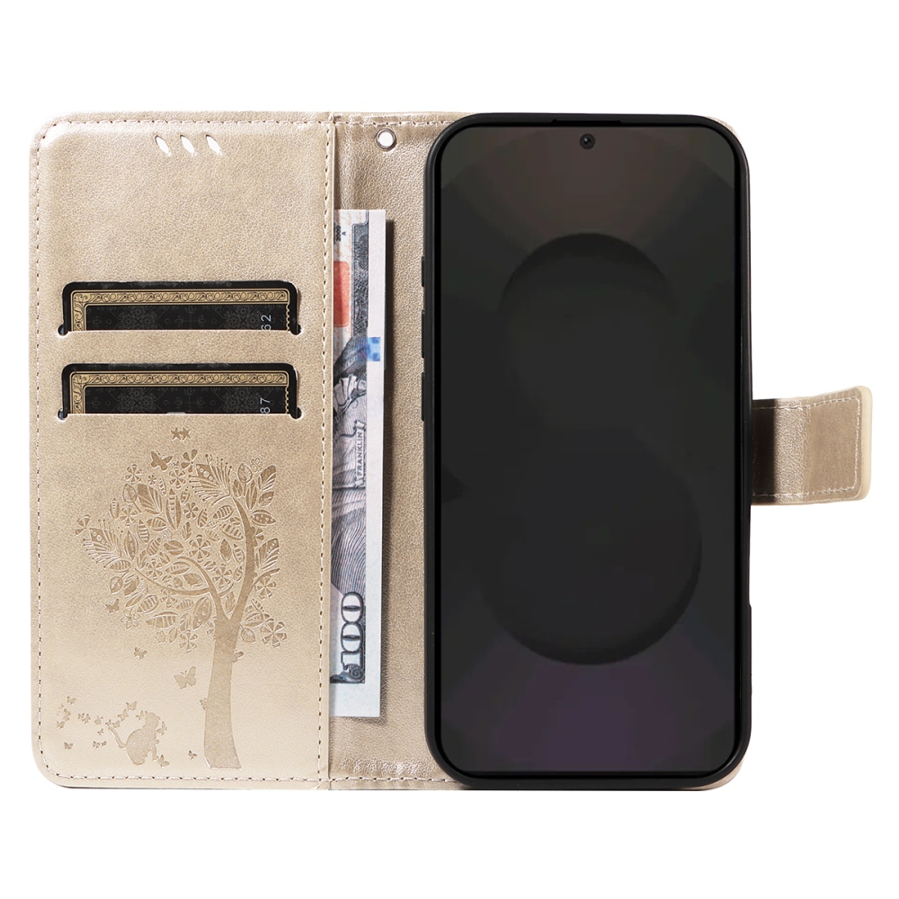 Fák könyv tok Samsung Galaxy S25 FE - arany színű