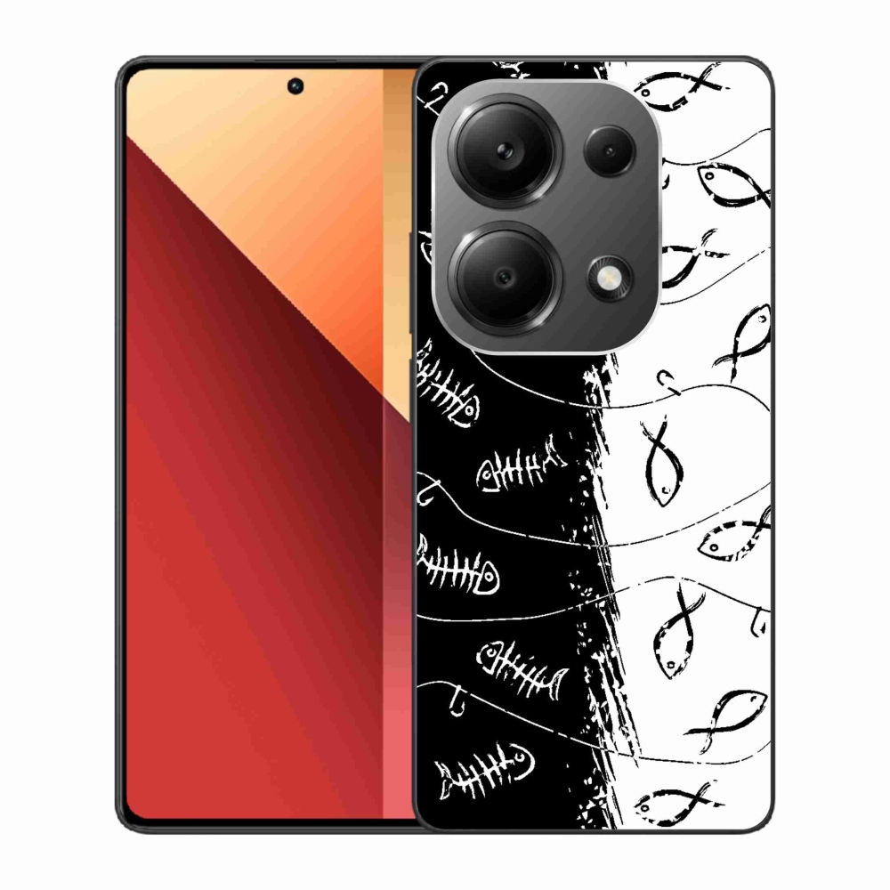 Gél borítás mmCase a Xiaomi Redmi Note 13 Pro 4G/Poco M6 Pro számára - csontvázak és halak
