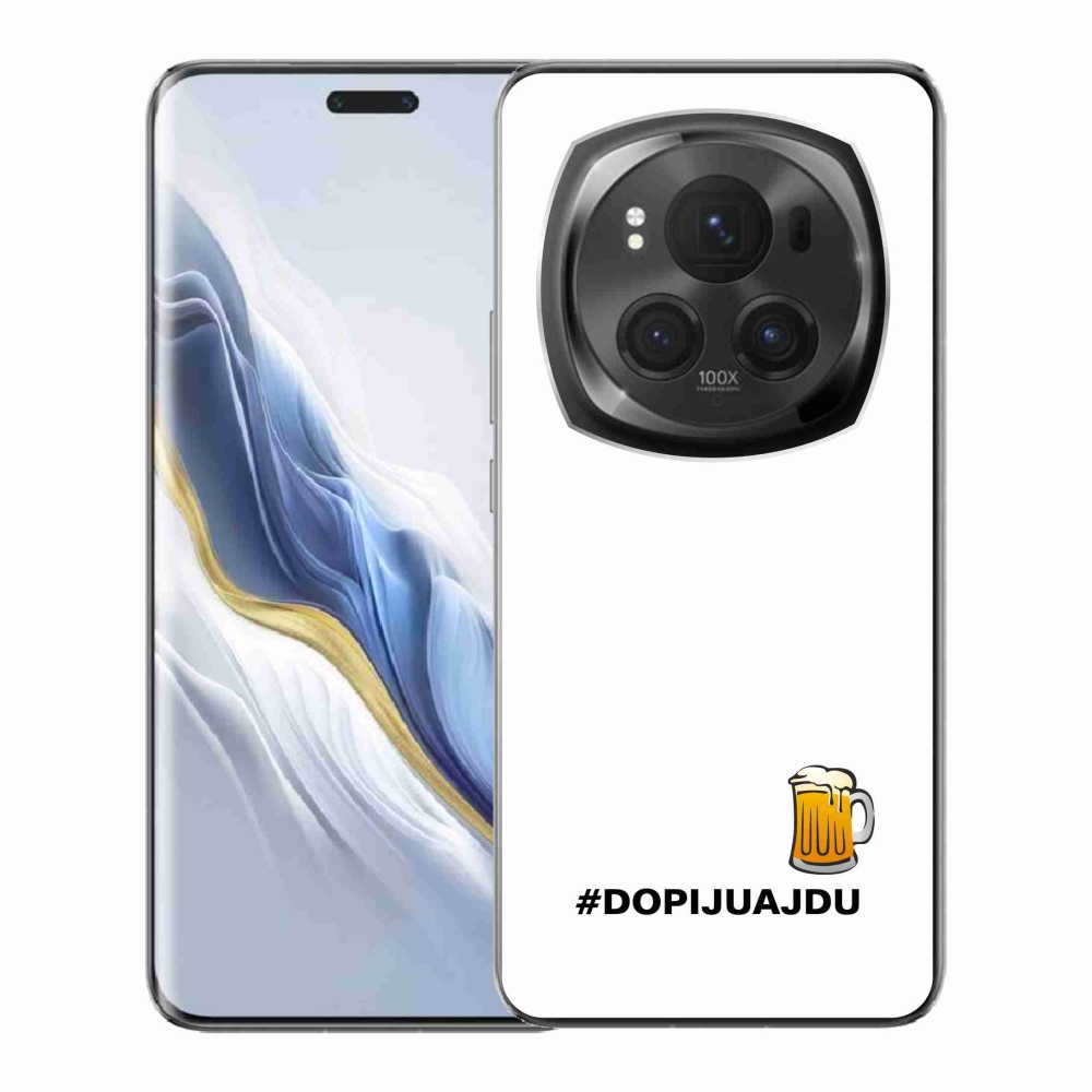 Gél borítás mmCase a Honor Magic 6 Pro 5G készülékhez - sör motívum 1 fehér háttér