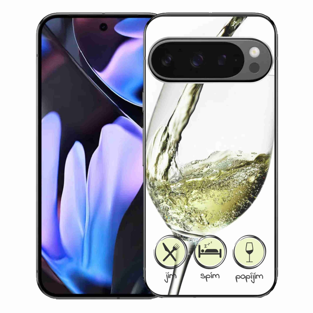 Gél tok mmCase a Google Pixel 9 Pro XL-hez - borospohár fehér