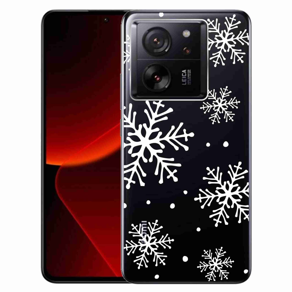 Gél borítás mmCase a Xiaomi 13T/13T Pro készülékhez - fehér pelyhek átlátszó háttéren