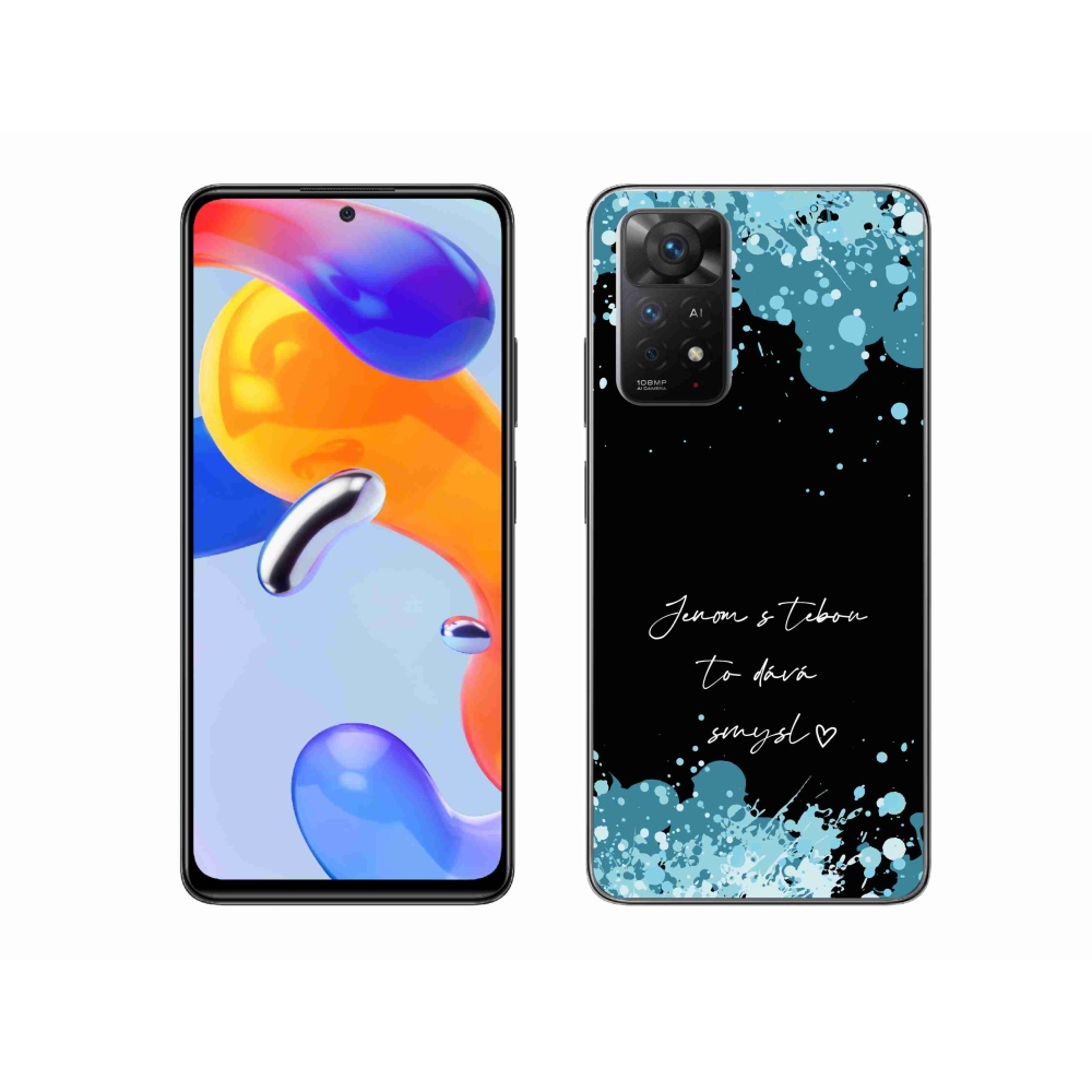 Gél borító mmCase a Xiaomi Redmi Note 11 Pro 4G/5G - szerelmes szöveg fekete háttérrel