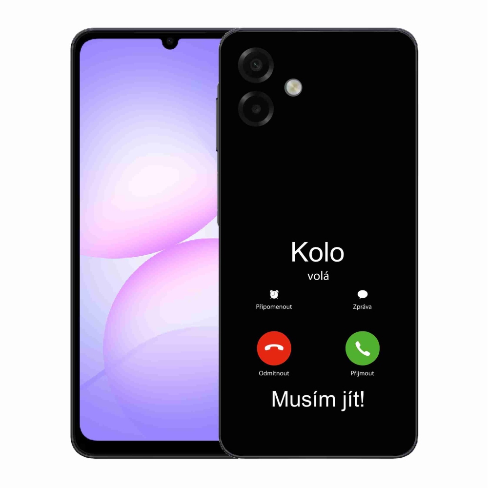 Gél borító mmCase Samsung Galaxy A07 4G - kerek hívások fekete háttérrel