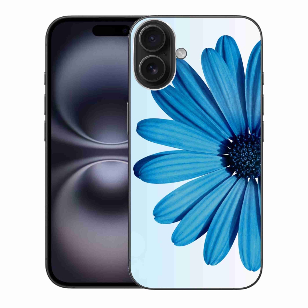 Gél tok mmCase iPhone 16 Plus készülékhez - kék százszorszép