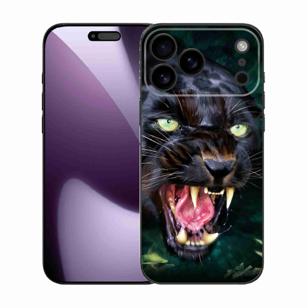 Zselés borítás mmCase iPhone 17 Pro Max készülékhez - dühös fekete párduc