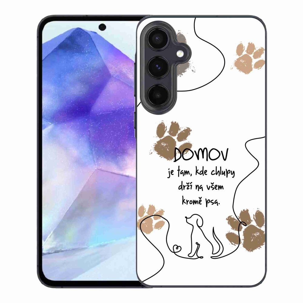 Gél borítás mmCase Samsung Galaxy A55 5G - kutya motívum fehér háttérrel