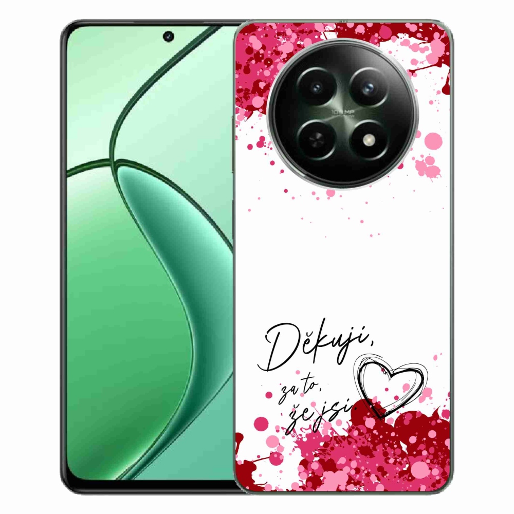 Gél borító mmCase a Realme 12 5G/12x 5G készülékhez - szerelmes szöveg 2 fehér háttér