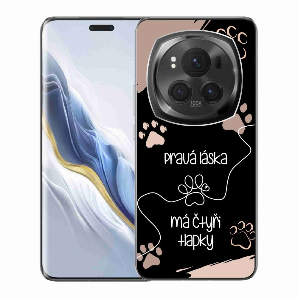 Gél borítás mmCase a Honor Magic 6 Pro 5G készülékhez - kutya motívum 1 fekete háttér