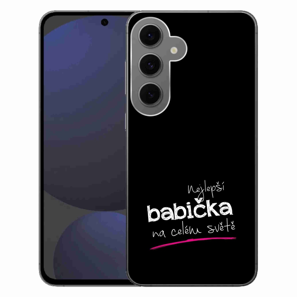 Gél borító mmCase Samsung Galaxy S24 FE - a legjobb nagymama 4 fekete háttérrel