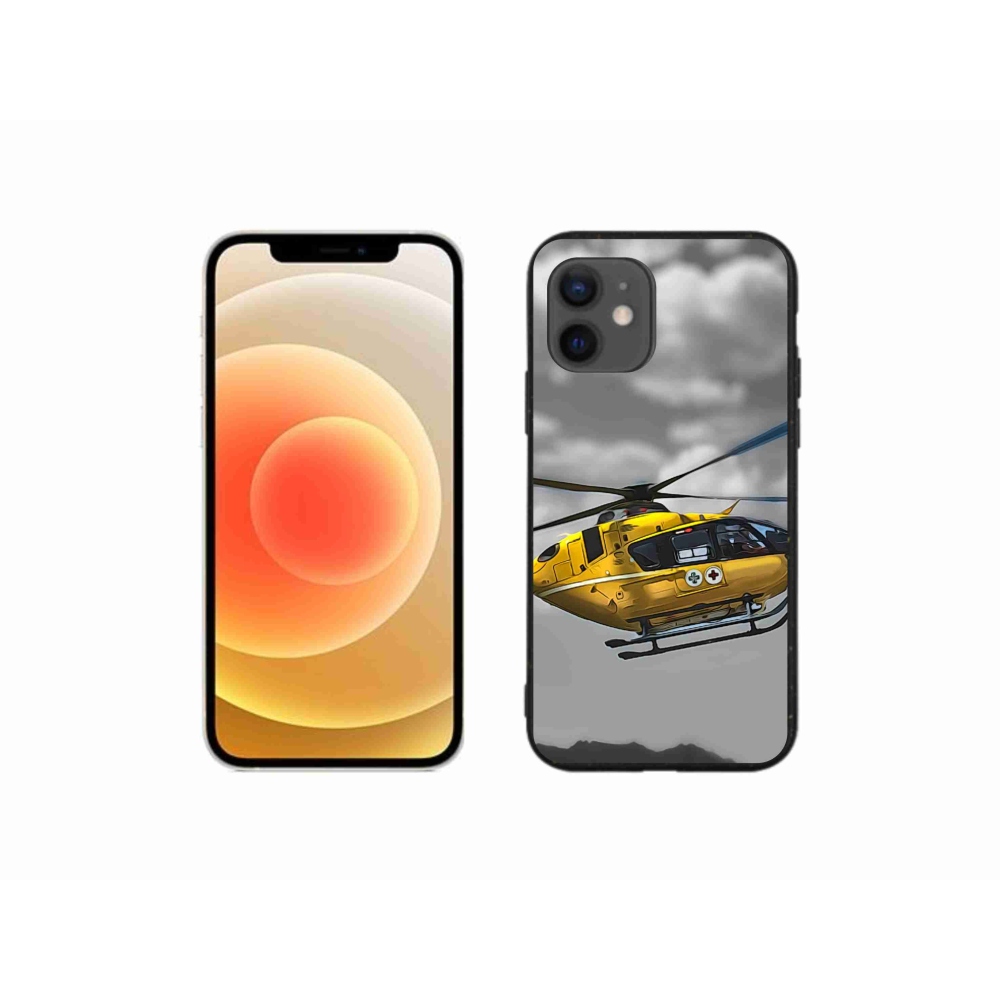 Zselés borítás mmCase iPhone 12 mini készülékhez - sárga helikopter