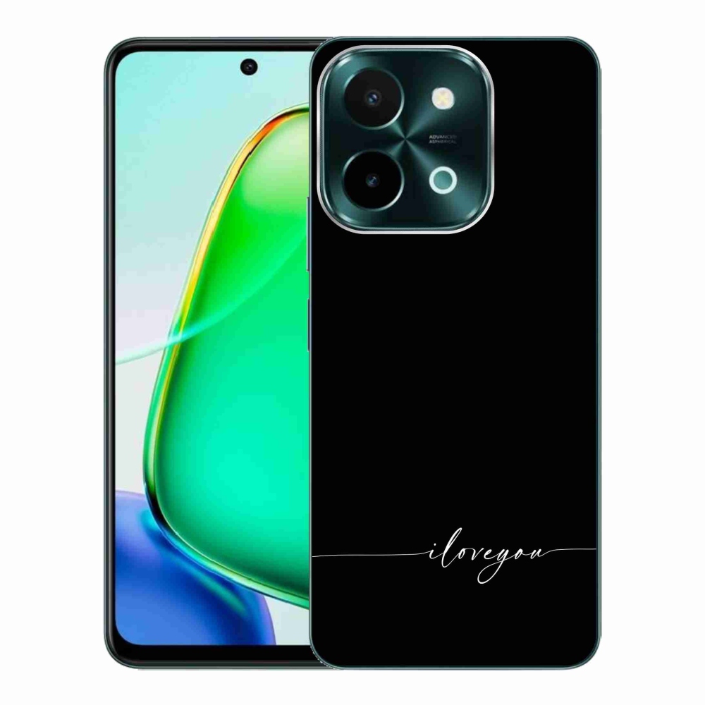 Gél borító mmCase a Vivo Y28-hoz - Szeretlek fekete háttérrel