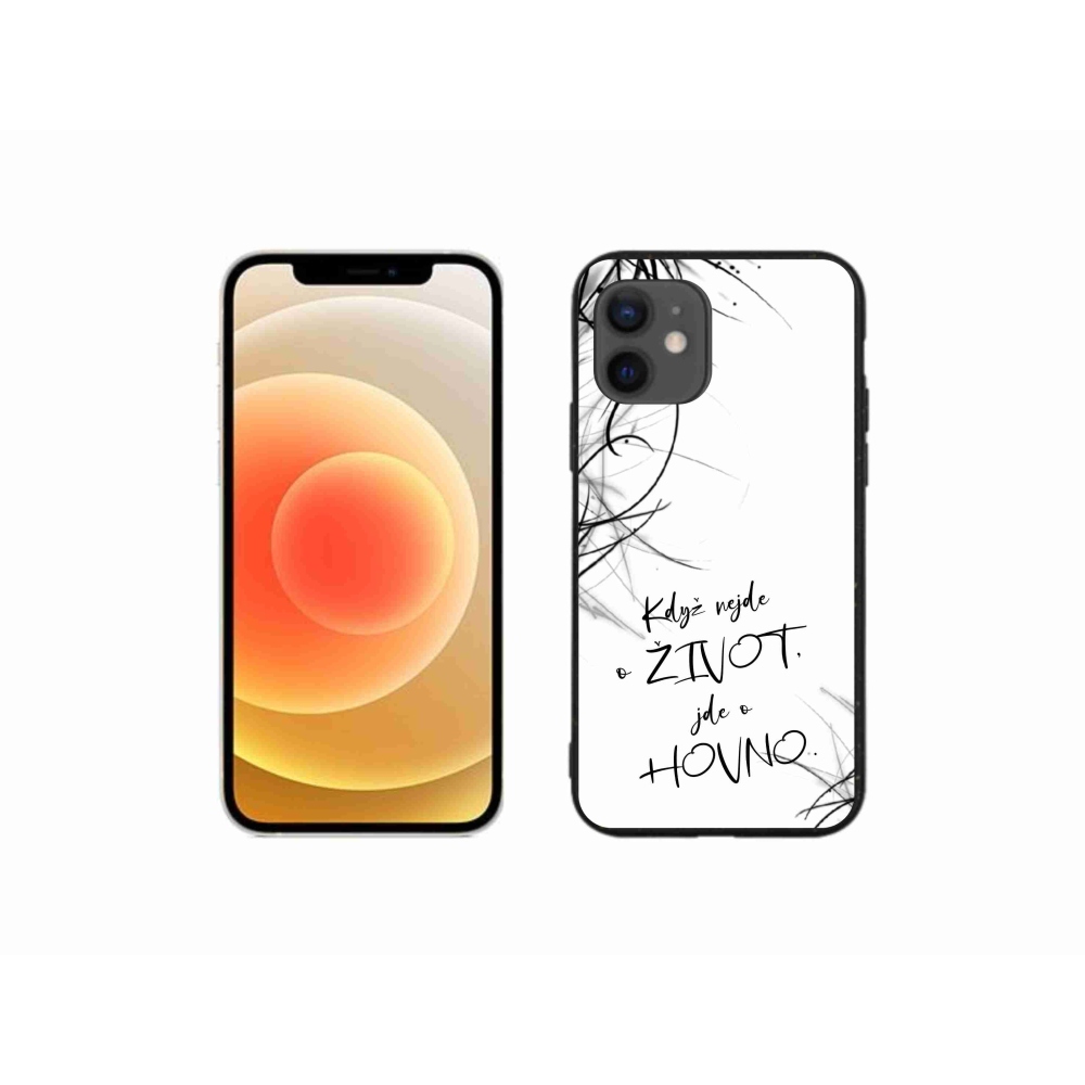 Gél borító mmCase iPhone 12 mini készülékhez - vicces szöveg 16 fehér háttér