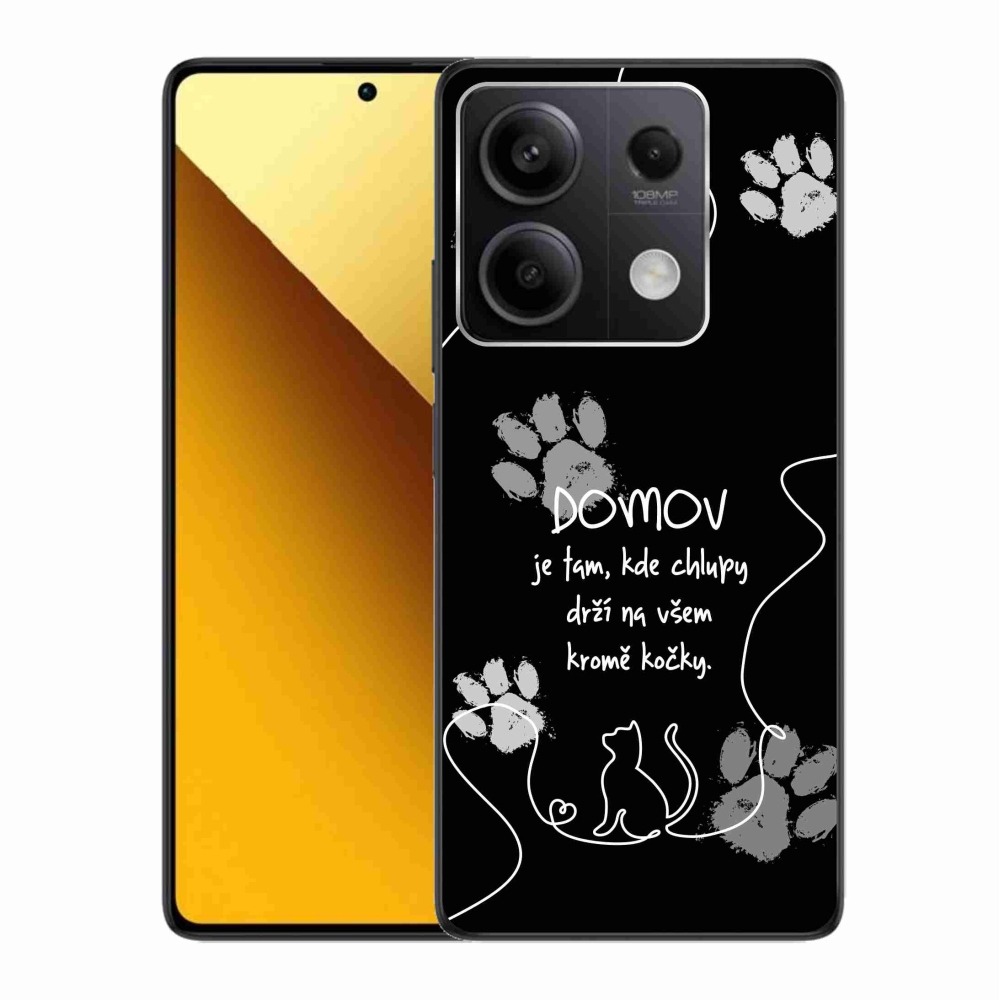 Gél borító mmCase a Xiaomi Redmi Note 13 5G számára - macska motívum fekete háttérrel