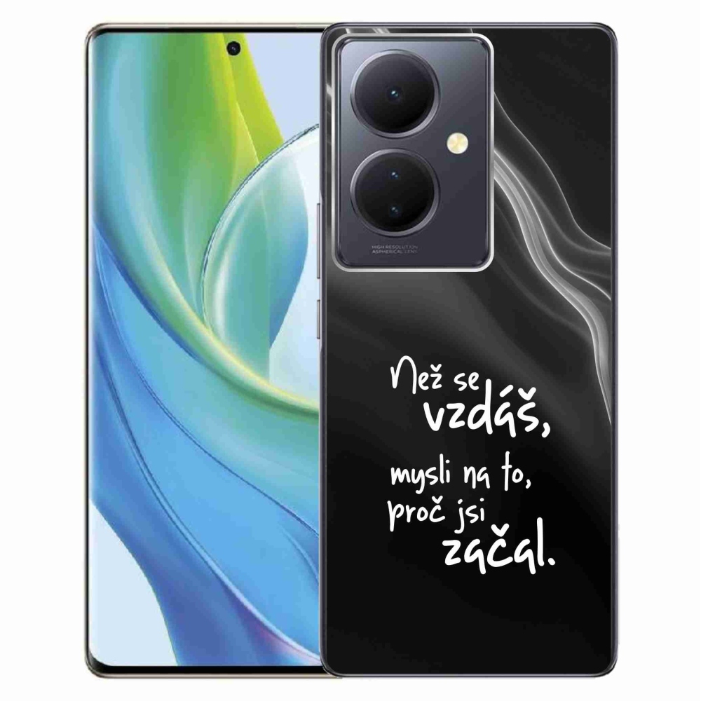 Gél borítás mmCase a Vivo V29 Lite 5G - Quote 2 fekete háttérrel