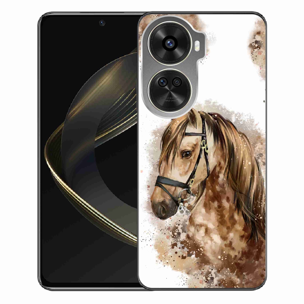 Gél borítás mmCase a Huawei Nova 12 SE számára - barna rajzfilm ló