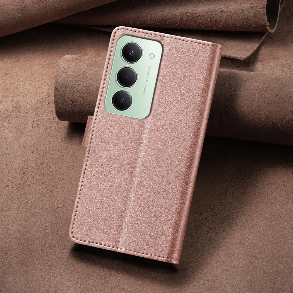 BINFEN könyv tok Xiaomi Redmi 15 5G (169mm) - rózsa arany