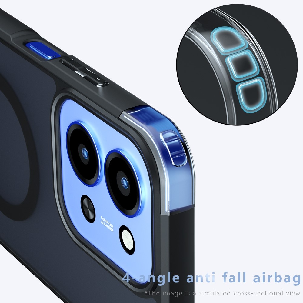 Matte zselés tok MagSafe tok a Xiaomi Redmi 15C 4G/5G (173mm) - fekete