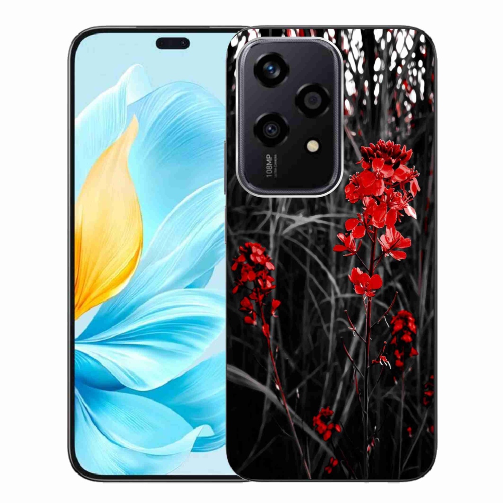 Zselés borítás mmCase a Honor 200 Lite 5G készülékhez - piros növény