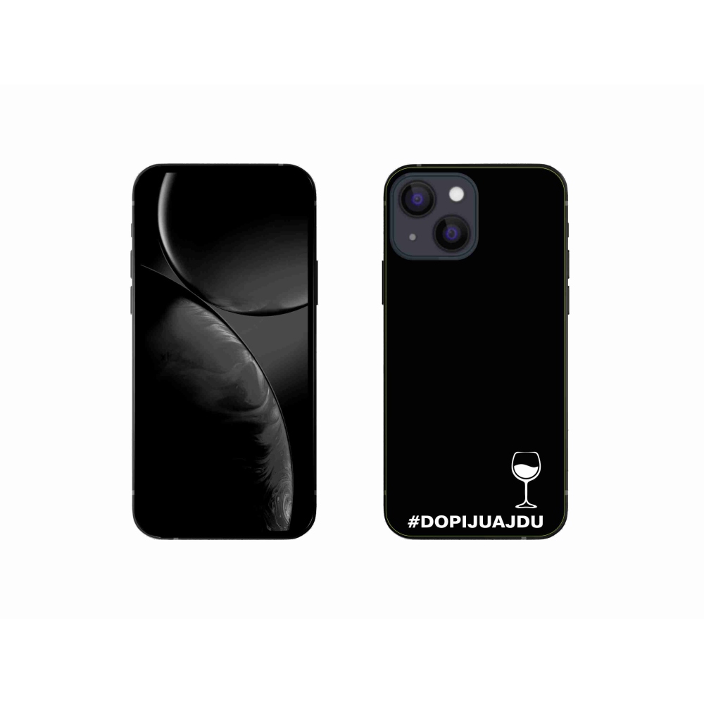 Gél borítás mmCase iPhone 13 mini 5.4 készülékhez - bor motívum fekete háttér