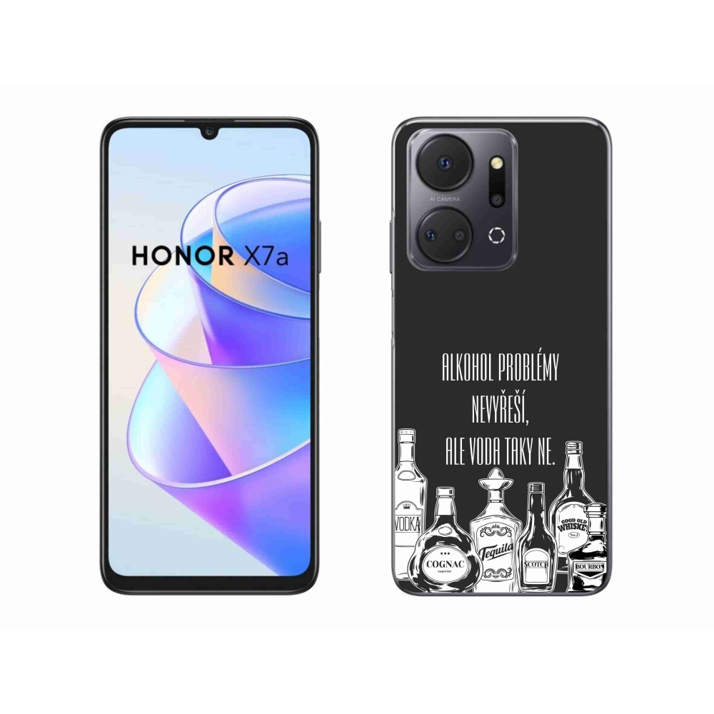 Gél borító mmCase a Honor X7a számára - vicces szöveg fekete háttérrel