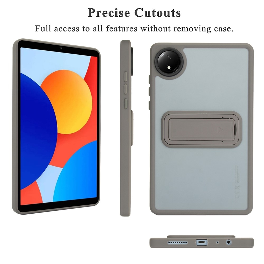 Skiny zselés tok fix hátlappal és flip állvánnyal Xiaomi Redmi Pad SE 8.7-hez - szürke