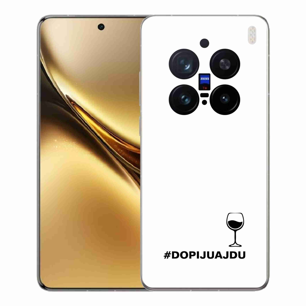 Gél borítás mmCase a Vivo X200 Pro 5G készülékhez - bor motívum fehér alapon