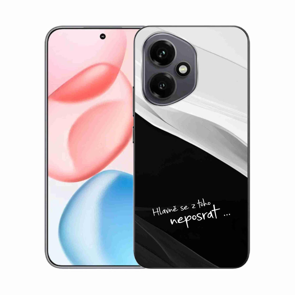 Gél borító mmCase a Honor 400-hoz - vicces szöveg 13 fekete-fehér háttérrel