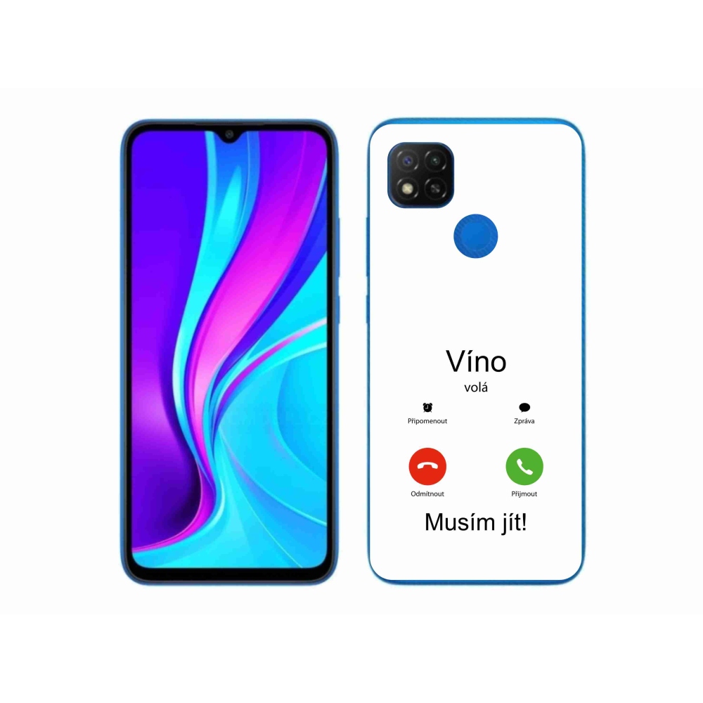 Gél borítás mmCase a Xiaomi Redmi 9C - bor hívja fehér háttérrel