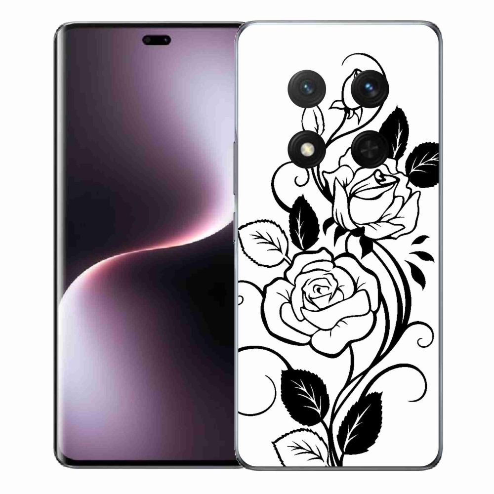 Zselés borítás mmCase a Honor Magic 7 Lite 5G számára - fekete és fehér rózsa