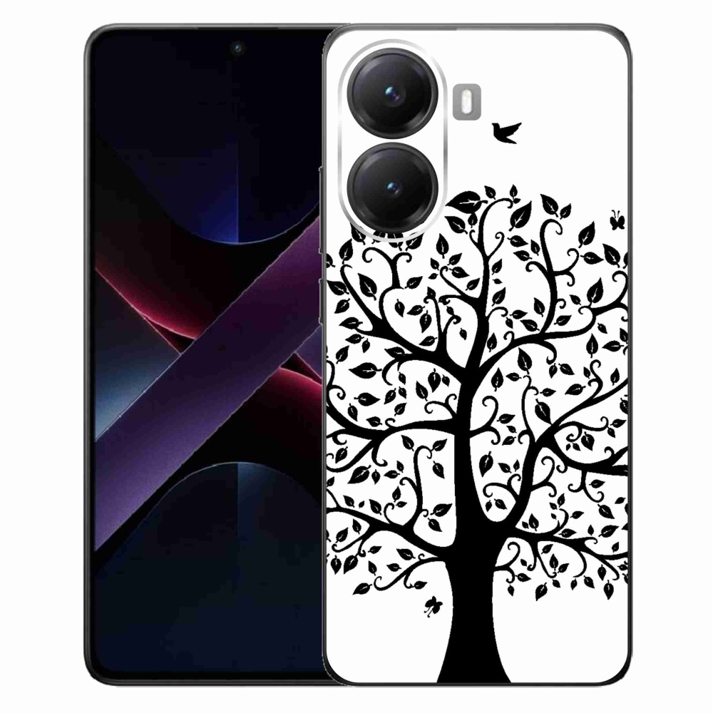 Gél borítás mmCase a Xiaomi Poco X7 Pro 5G számára - fekete és fehér fa