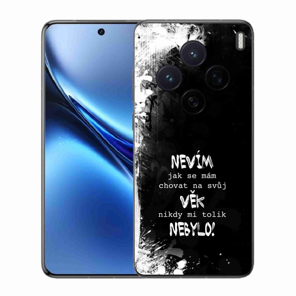 Zselés borító mmCase a Vivo X200 5G készülékhez - vicces szöveg 14 fekete háttér