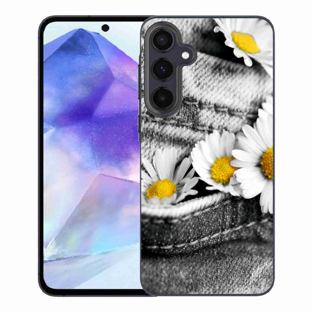 Gél tok mmCase Samsung Galaxy A55 5G - margarétás tok Samsung Galaxy A55 5G-hez