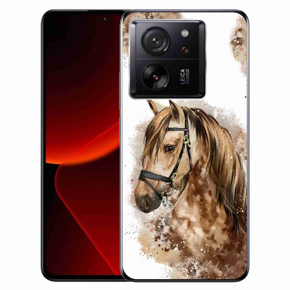 Gél borítás mmCase a Xiaomi 13T/13T Pro számára - barna rajzfilm ló