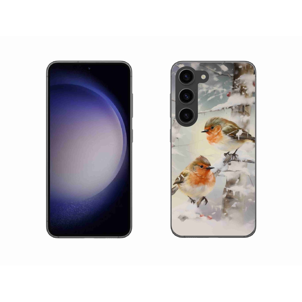 Gél borítás mmCase Samsung Galaxy S23 5G - madarak télen - Samsung Galaxy S23 5G számára