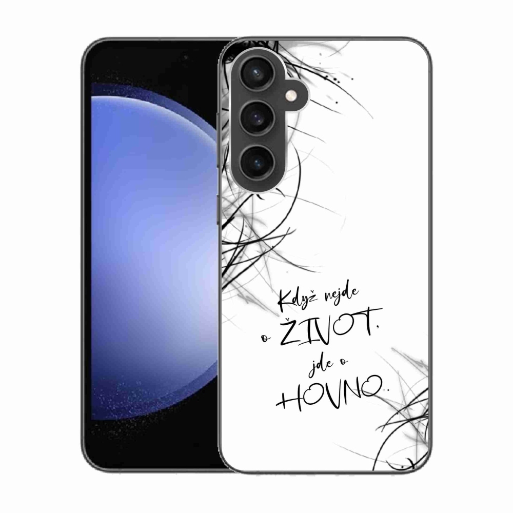 Gél borító mmCase Samsung Galaxy S23 FE - vicces szöveg 16 fehér háttér