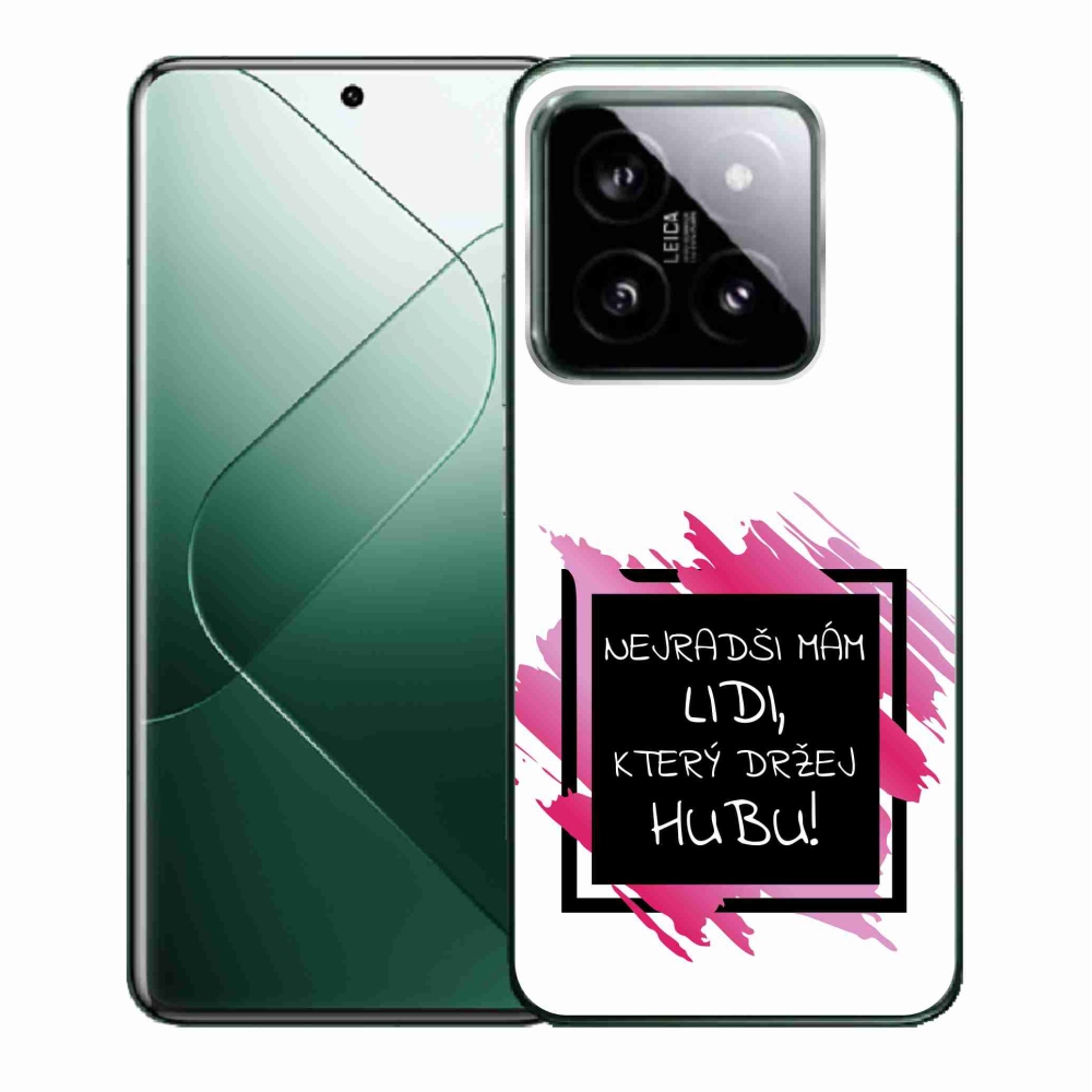 Gél borító mmCase a Xiaomi 14 - vicces szöveg 7 fekete-fehér háttérrel