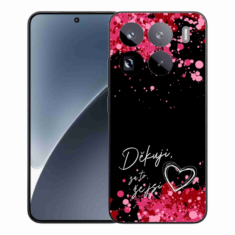 Gél borító mmCase a Xiaomi 15 Pro-hoz - text in love 2 fekete háttérrel