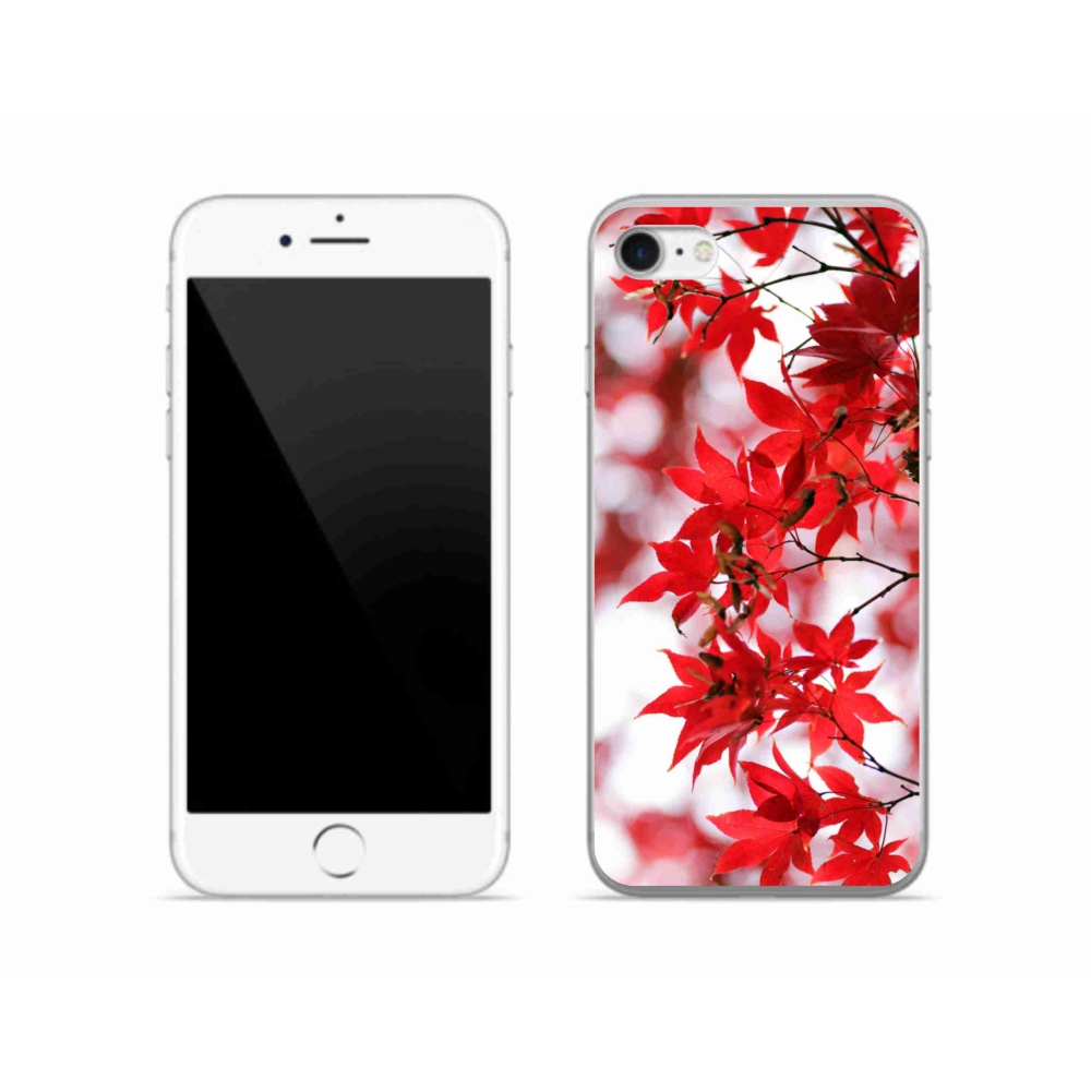 Zselés borítás mmCase iPhone SE (2022) - piros levelek